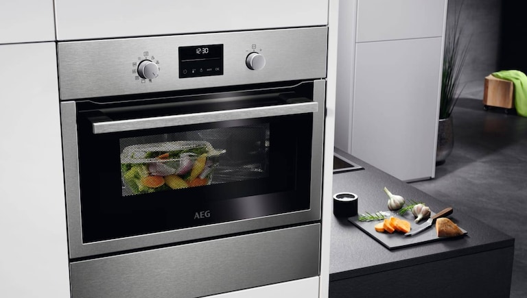 Oven from AEG in a kitchen area.